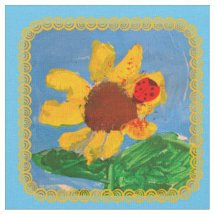 Tela "Arte de los niños" de girasol