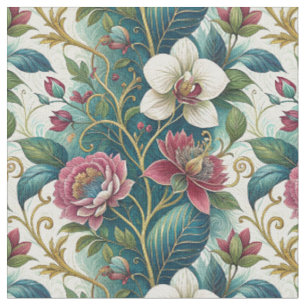 Tela Arte de patrón floral botánico elegante con flores