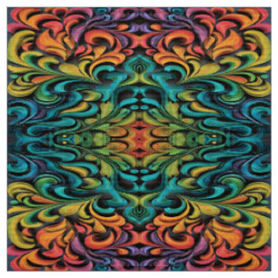 Tela Arte de remolino multicolor vibrante