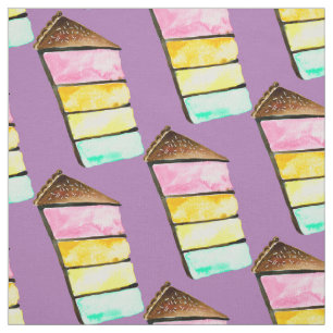 Tela Arte de tarta de pastel de arcoiris en rebanada de