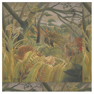 Tela Arte de tigre tropical de la selva de Rousseau