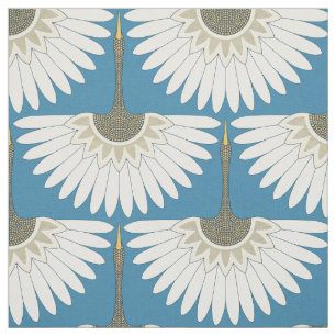 Tela arte deco grullas azul