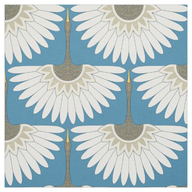 Tela arte deco grullas azul (Retal)