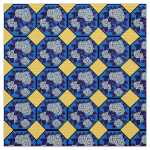 Tela Arte Deco Húngaro Azul Real y Amarillo
