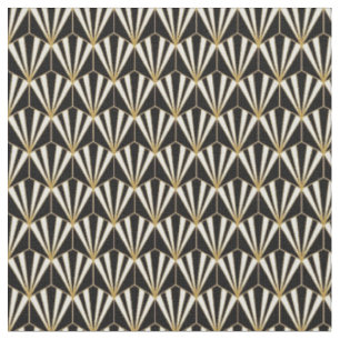 Tela - Arte Deco Negro Blanco Dorado