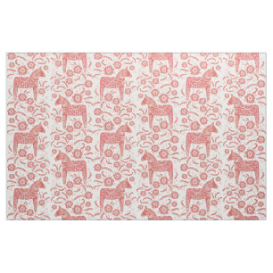 Tela Arte folclórico rojo y blanco de Dala sueco