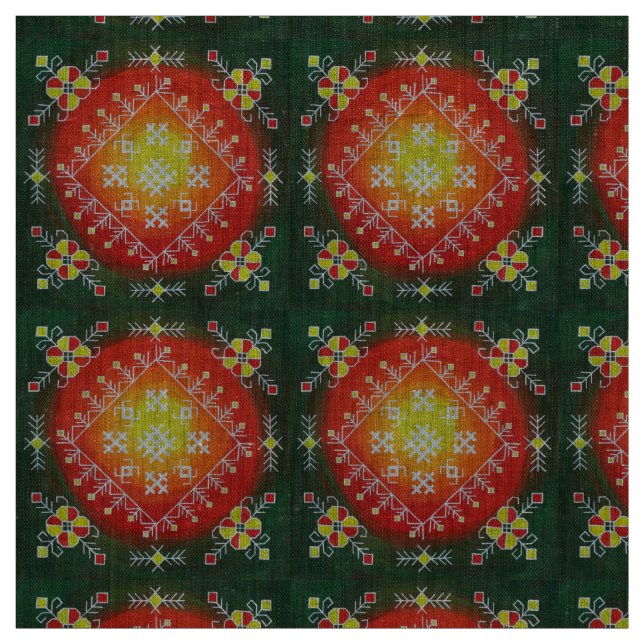 Tela Arte folklórico tradicional de Letonia con símbolo (Retal)