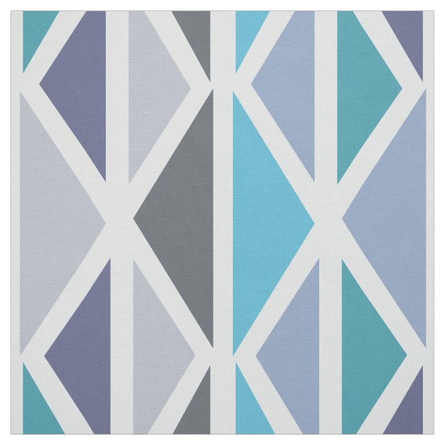 Tela Arte Geométrico Retro Triángulos Turquesa Gris (Retal)