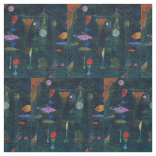 Tela Arte gráfico de pintura abstracta Magia de peces d
