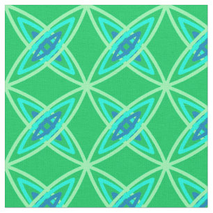 Tela Arte Impreso Atómico de Época Moderna - Verde Jade