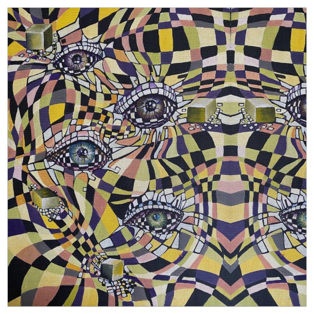 Tela Arte moderno retro oculus de los años 80 (Retal)