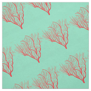 Tela Arte natural de coral de fuego rojo moderno