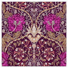 Tela Arte Nouveau floral, ciruelo, beige y Deep Purple
