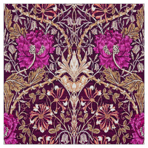 Tela Arte Nouveau floral, ciruelo, beige y Deep Purple
