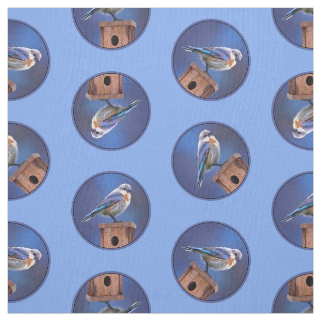 Tela Arte original de pájaro azul del este (Retal)
