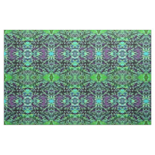 Tela Arte pop abstracto del follaje en verde y púrpura