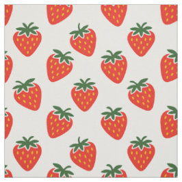 Tela Arte popular dispersión de fresas en rojo y verde