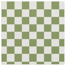 Tela Arte popular olivo ajedrezado - Verde y marfil 
