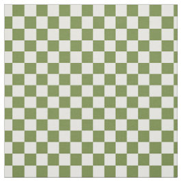 Tela Arte popular olivo ajedrezado - Verde y marfil 