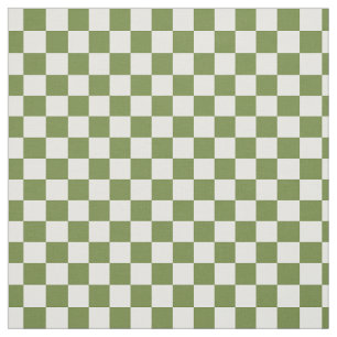 Tela Arte popular olivo ajedrezado - Verde y marfil
