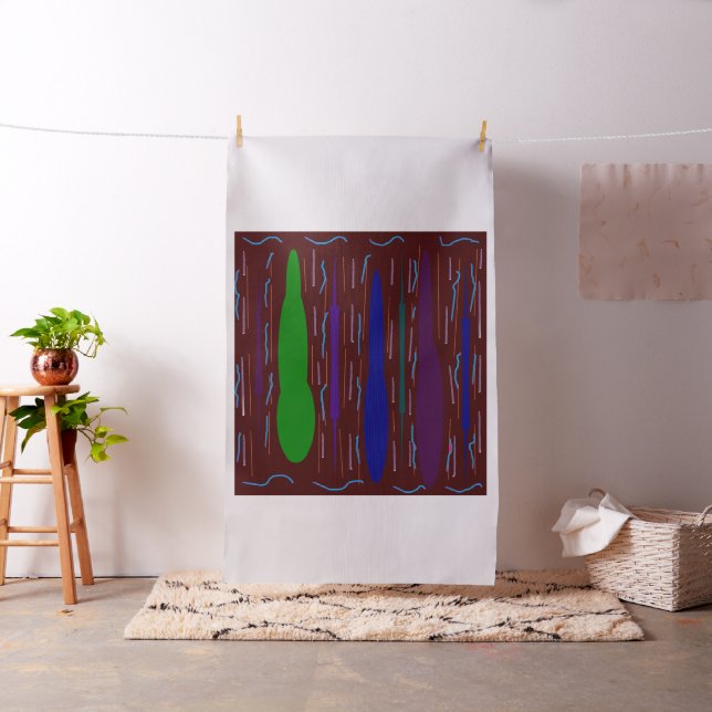 Tela Arte púrpura oscuro profundo inspirado en patrones (In Situ)