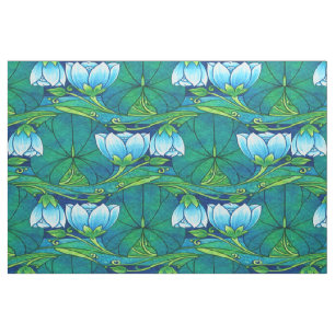 Tela Arte Retro Nuevo Floral Nenúfar Patrón