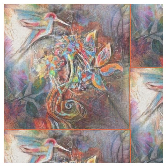 Tela Arte suave de los pasteles del vuelo del colibrí (De cerca)