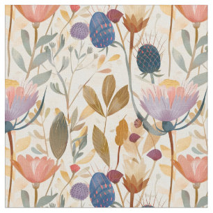 Tela Artes y artesanías inspiraron flores silvestres es