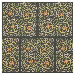 Tela Artes y Oficios Vintage Patrón Floral Roycroft