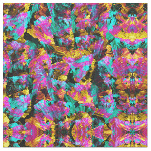 Tela Artsy Modern Neon Colores Black Abstract Paint Art