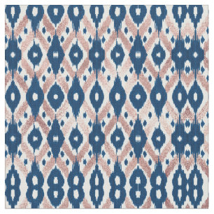 Tela Artsy Moderno Rosa de la Marina de Oro Azul Ikat G