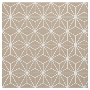 Tela Asanoha Geometric Stars Natural Light Brown