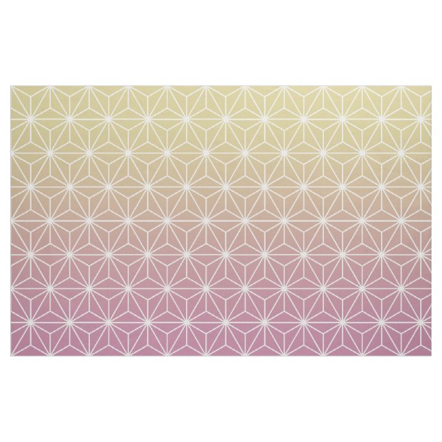 Tela Asanoha rosa y amarilla (gran escala) ("Cuarto gordo" (fat quarter))