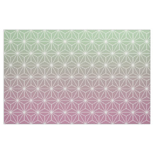 Tela Asanoha rosa y verde (gran escala)