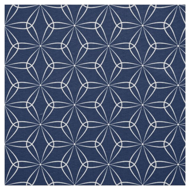 Tela Asanoha Style 02 - Blanco sobre azul Dk 001744 (Retal)