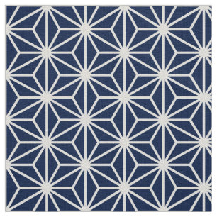 Tela Asanoha Style - Blanco sobre el azul Dk 001744