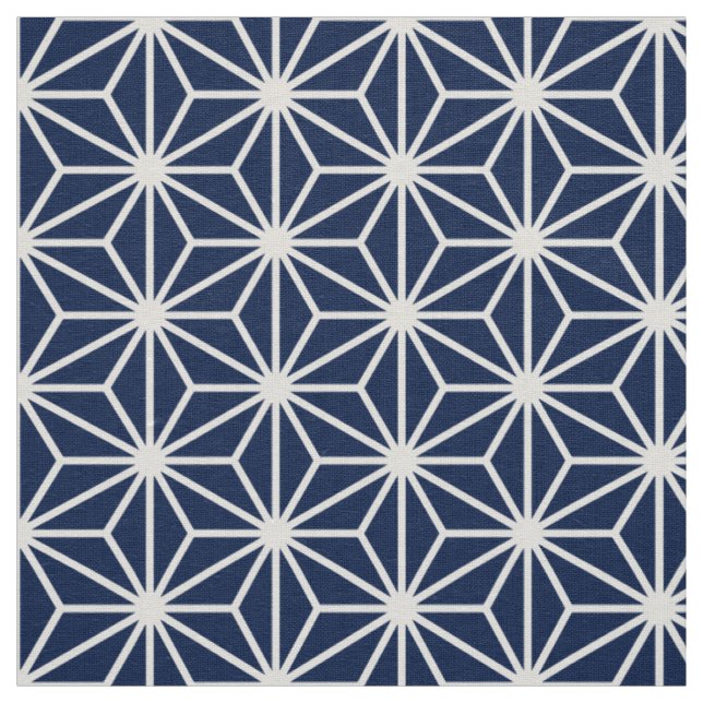 Tela Asanoha Style - Blanco sobre el azul Dk 001744 (Retal)