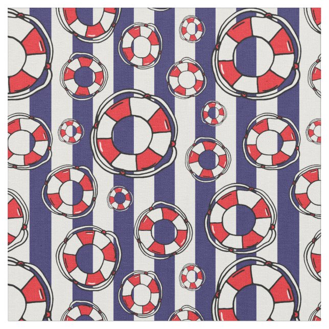 Tela Ascensores náuticos y franjas blancas azules (De cerca)