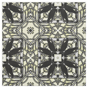 Tela Asesinato De Crows Black White Yellow Kaleidoscope