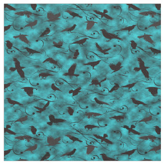 Tela Asesinato de cuervos en azul