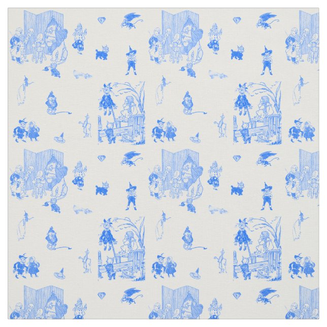 Tela Asistente para cosechas de Oz Blue Toile de Jouy (Retal)