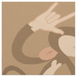 Tela ASL I Love You Monkey Patteric Fabric