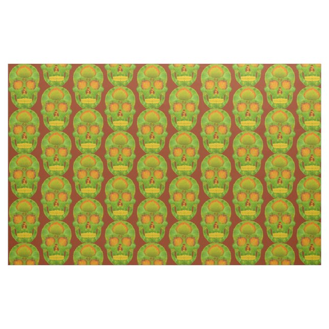 Tela Aspen Leaf Skull 10 ("Cuarto gordo" (fat quarter))