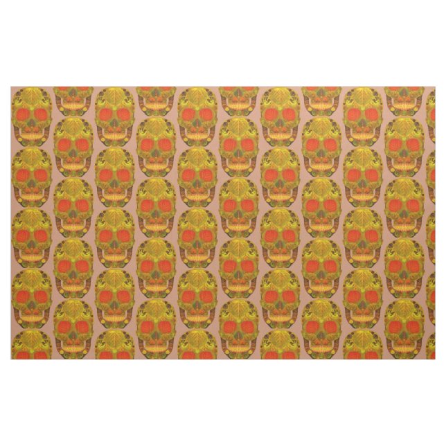 Tela Aspen Leaf Skull 12 ("Cuarto gordo" (fat quarter))