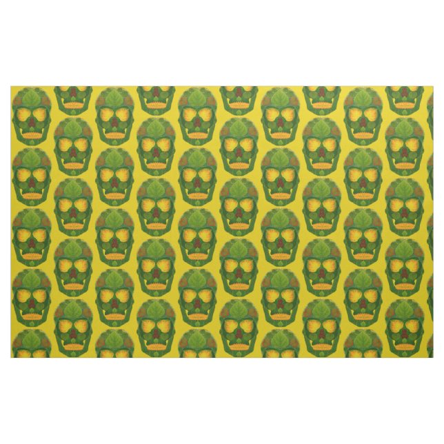 Tela Aspen Leaf Skull 9 ("Cuarto gordo" (fat quarter))