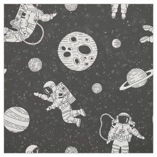 Tela Astronautas en el espacio ultraterrestre blanco y
