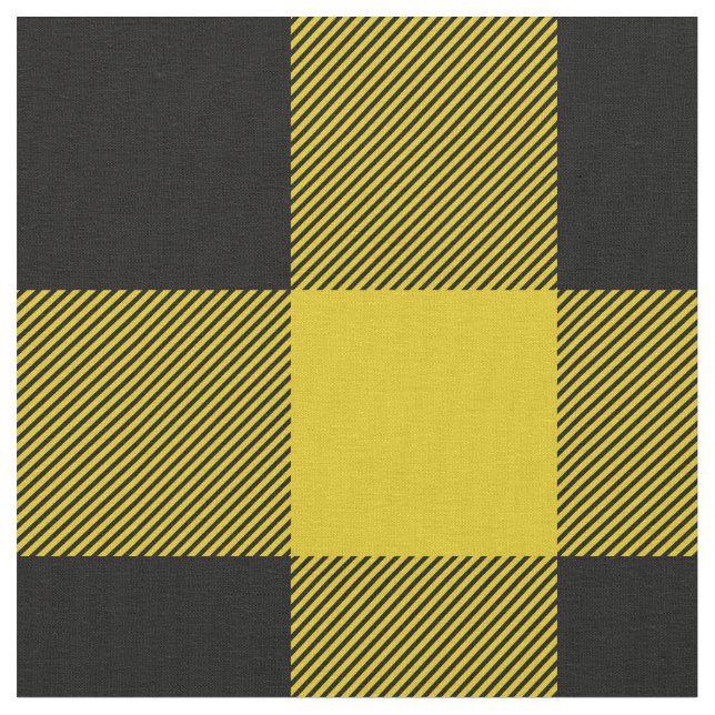 Tela Ataque de búfalo rubio amarillo y negro (De cerca)