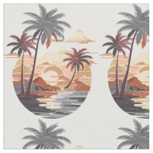 Tela Atardecer hawaiano con palmera.