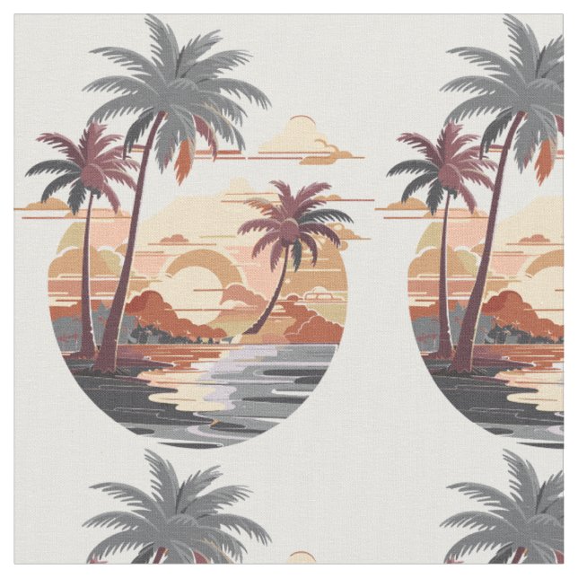 Tela Atardecer hawaiano con palmera. (De cerca)