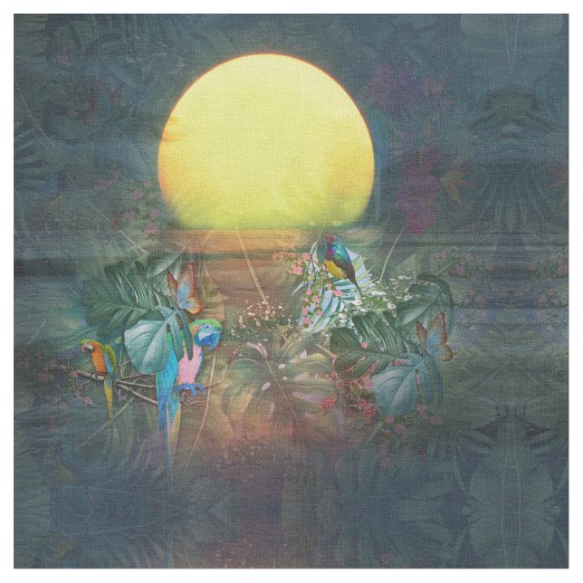 Tela Atardecer tropical en paraíso (De cerca)